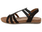 Zwarte sandalen met enkelbandje van het merk Skechers.