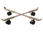 Beige verstelbare trolley standaard met vier zwarte wielen