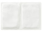 Twee witte warmtepads in een verpakking.