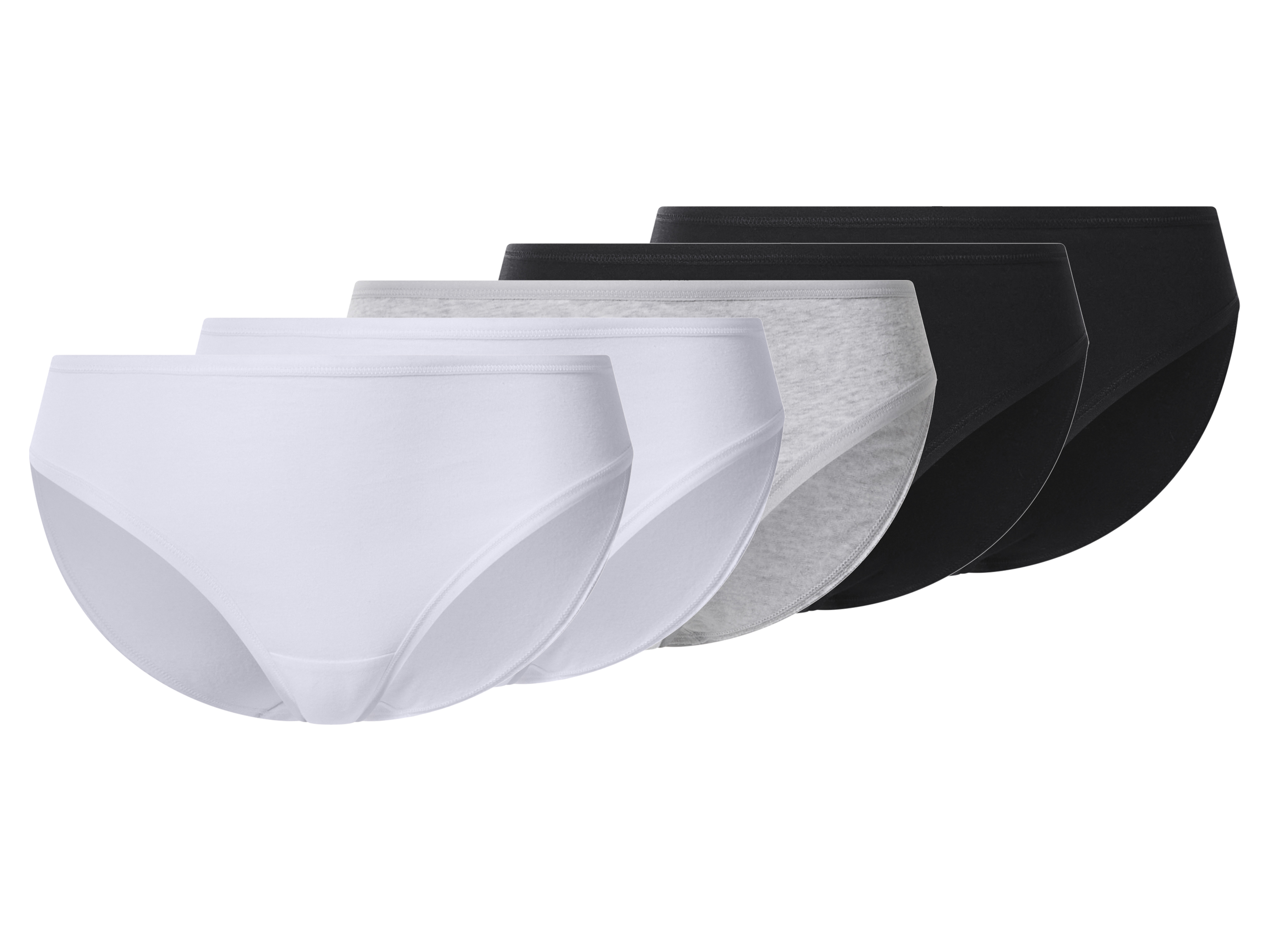 esmara Set van 5 dames onderbroeken (Zwart/grijs/wit, M (40/42))
