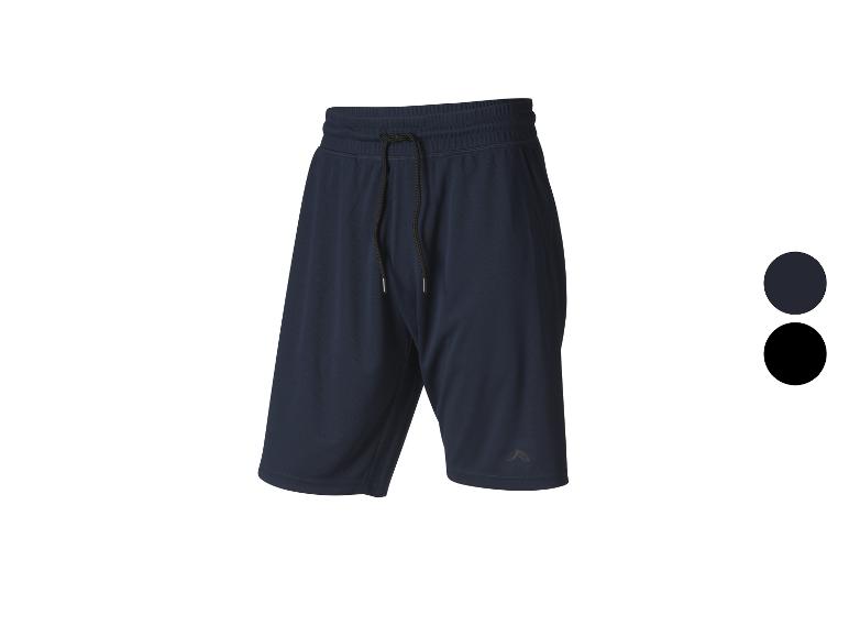Donkerblauwe sportshort voor heren met trekkoord.