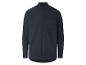 Donkerblauw heren overhemd met lange mouwen.