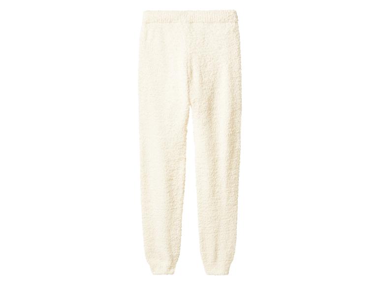 Crèmekleurige pluizige joggingbroek.