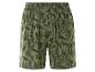 Herenshorts, olijfgroene tropische print.