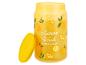 Gele geurkaars in pot met citroenmotief en de tekst 'Lemon Verde Scented Candle'.