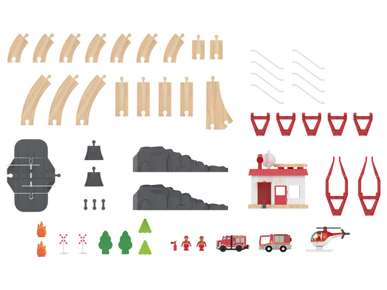 Ga naar volledige schermweergave: Playtive Houten spoorweg boerderij of brandweerwagen - afbeelding 3