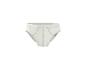 Witte katoenen slip met grijze stiksels, vooraanzicht.