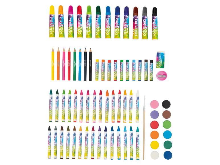 Crelando kleurpotloden, stiften en verf: een complete set voor jonge kunstenaars.