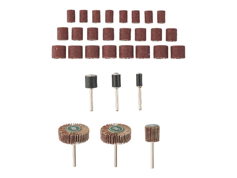 Set schuurbanden en doorns voor roterende gereedschappen.