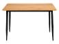 Houten eettafel met zwarte metalen poten