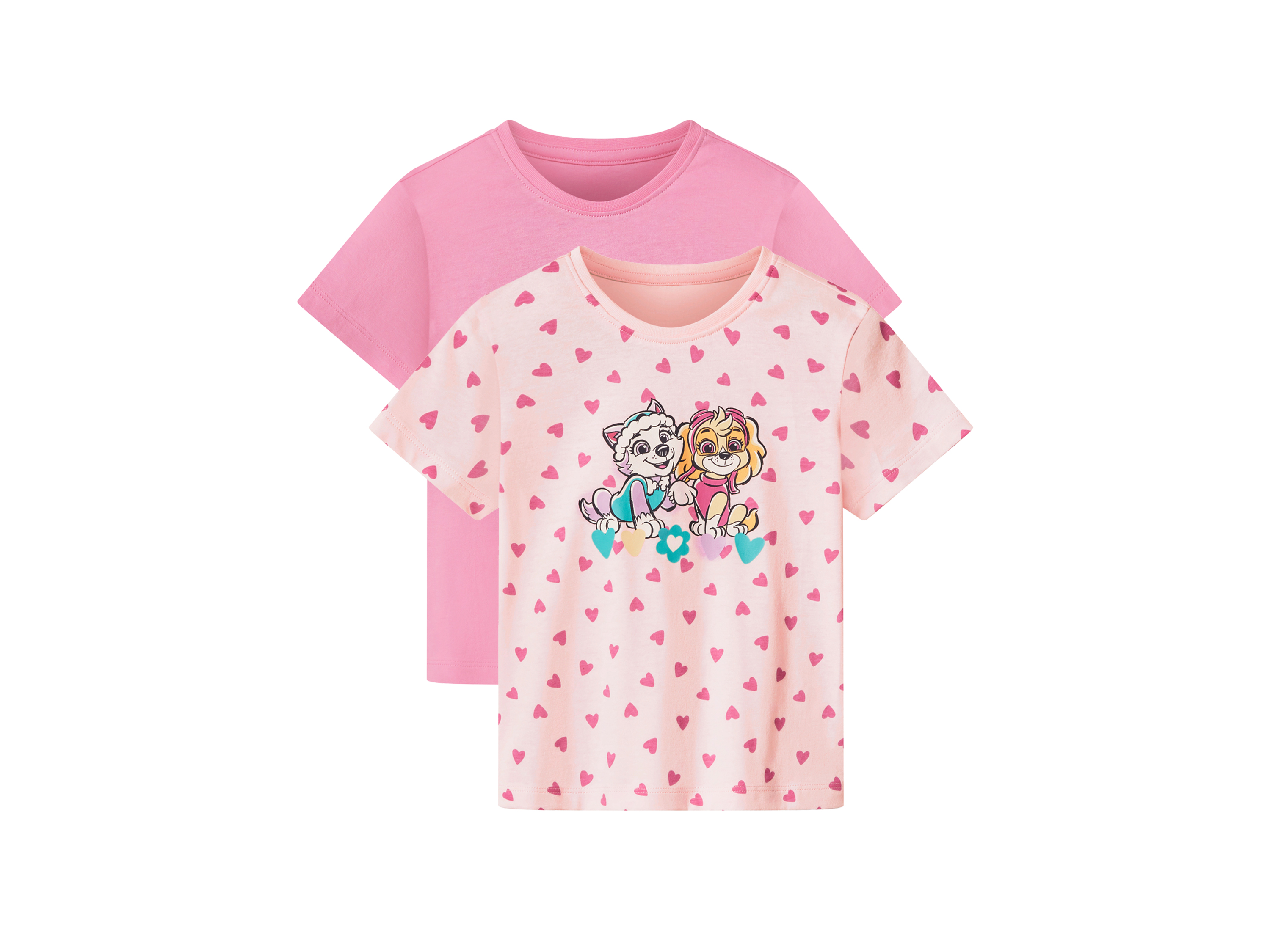 Set van 2 kinder T-shirts Paw Patrol (Roze, 98/104)