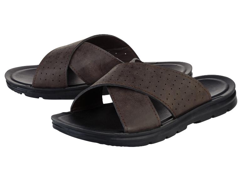 Bruine sandalen met gekruiste banden, casual stijl.