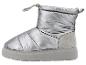 Zilveren dames snowboots met trekkoord en dikke zool