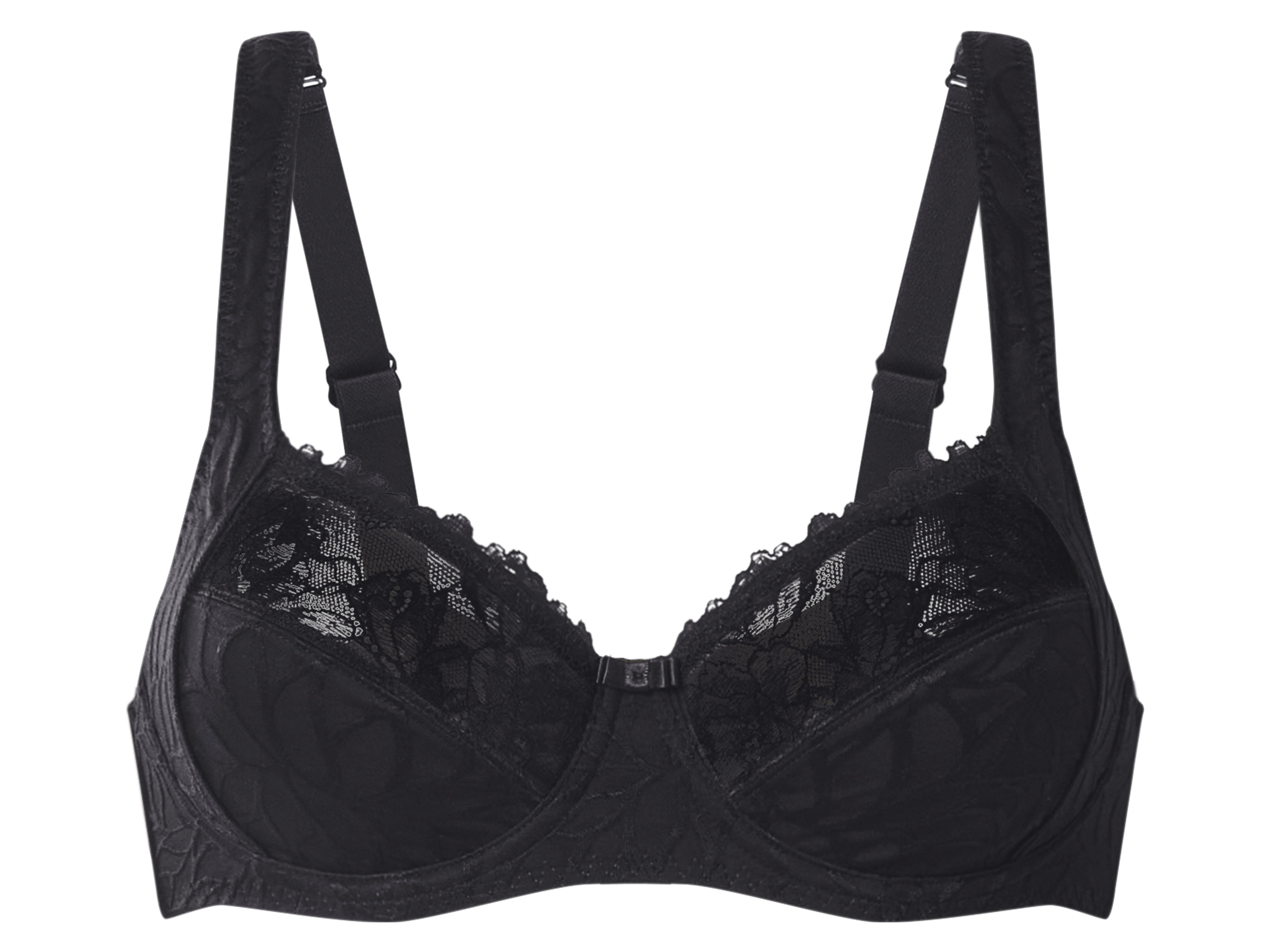 ESMARA Dames beugel-bh met kant, plus size (Zwart, 85D)