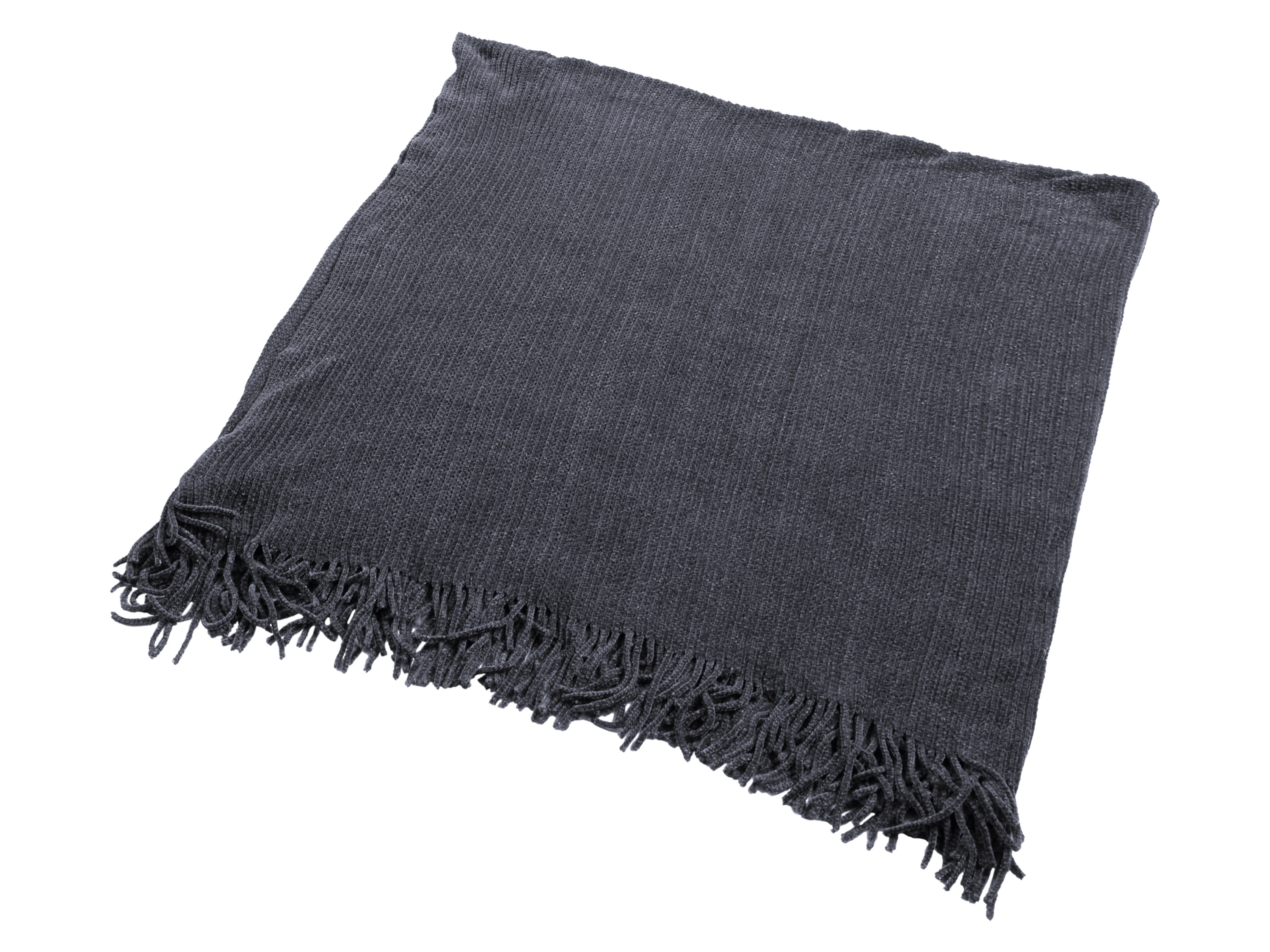 LIVARNO Plaid, 130 x 170 cm, met franjes (Blauw)