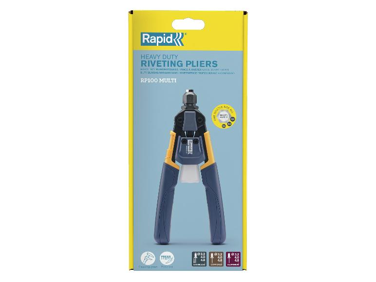 Rapid RP100 Multi zware blindklinktang met één mondstuk voor alle maten klinknagels.