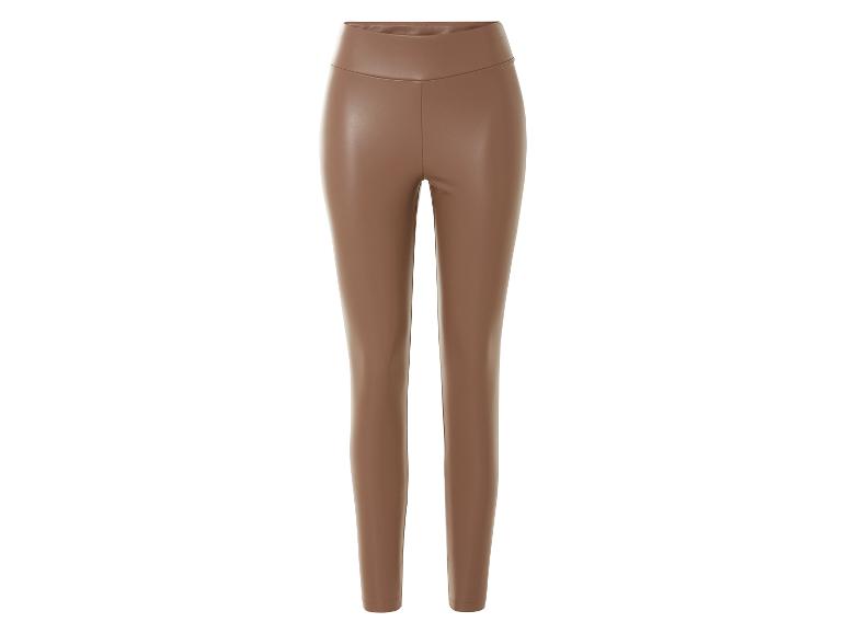Modieuze bruine leggings van imitatieleer.