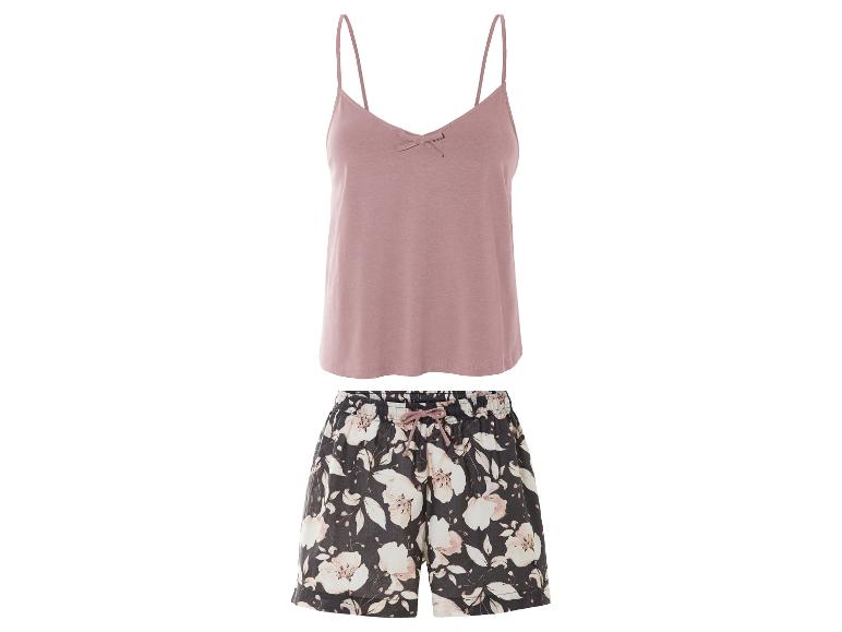 Roze top en bloemen shorts pyjama.