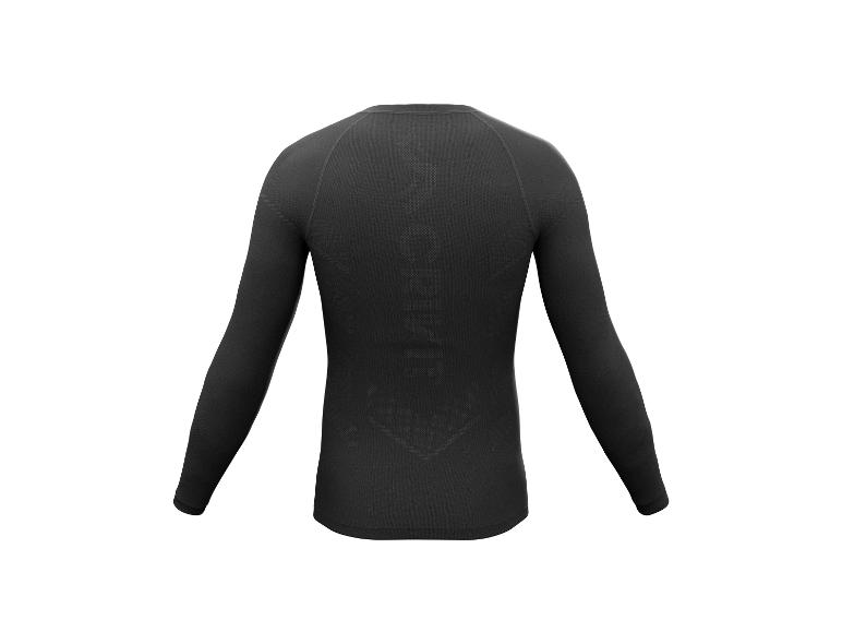 Zwart Crivit heren sportshirt met lange mouwen, achteraanzicht