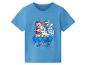 Blauw kinder-T-shirt met puppyprint en de tekst 