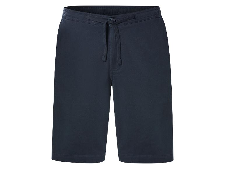 Donkerblauwe casual shorts met trekkoord in de taille.
