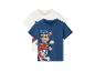 Twee kinder-T-shirts: een blauwe met Paw Patrol en een wit gestreept.