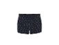 Donkerblauwe boxershort voor heren met wit ankerpatroon.