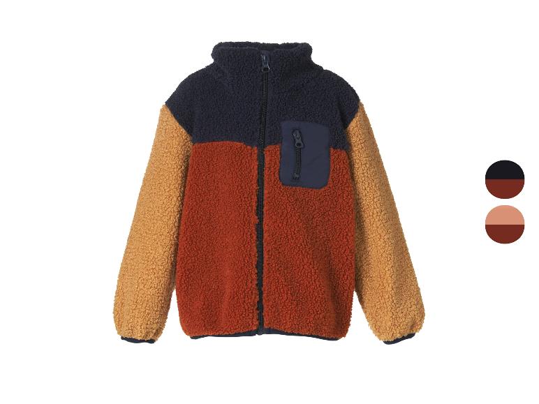 Color block fleecejack met borstzak en ritssluiting.