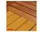 Houten terrasdelen in twee kleuren, met het merk Baufix.