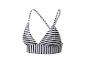 Zwart-wit gestreept bikini top.