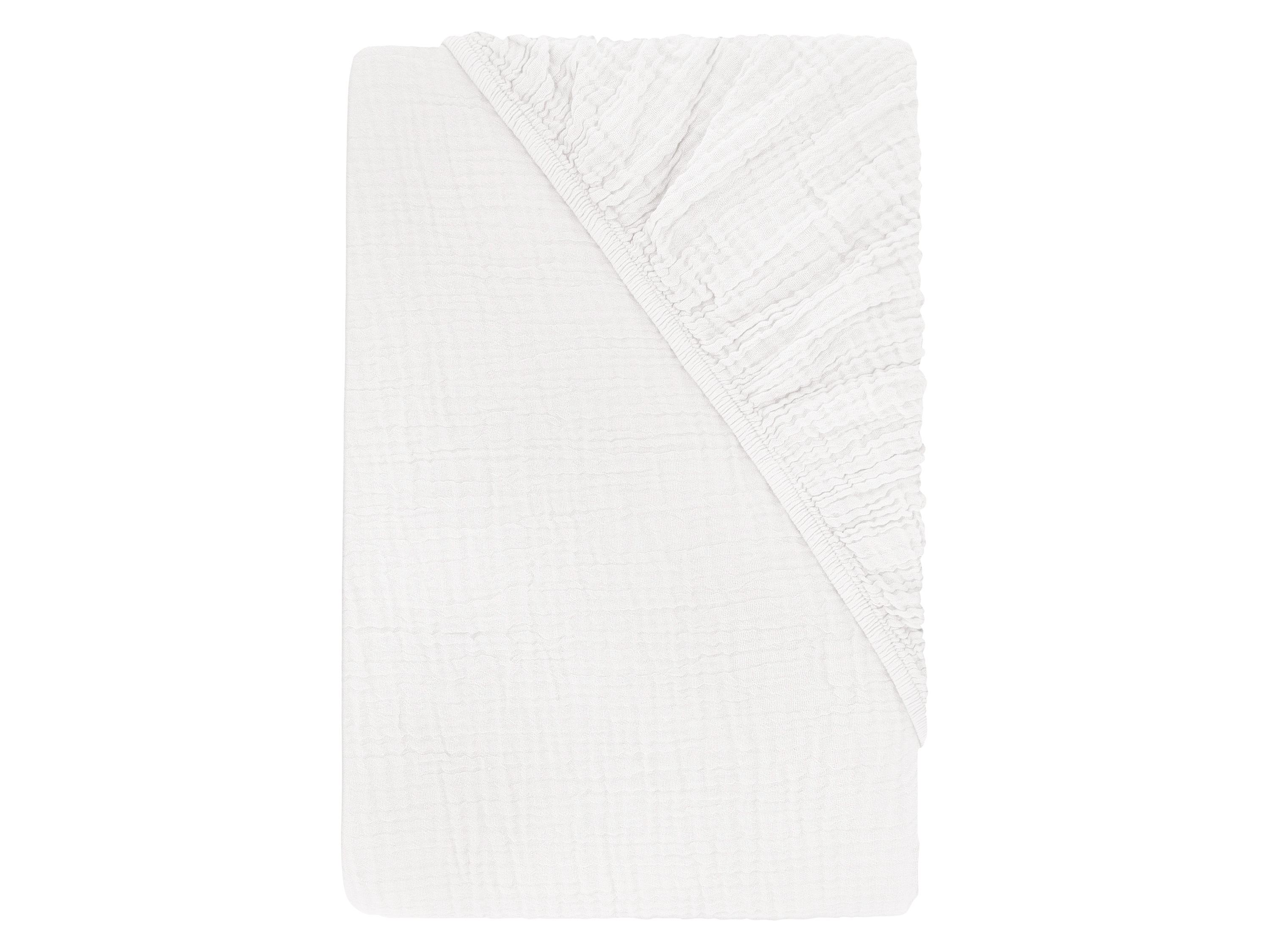 LIVARNO Mousseline hoeslaken 90-100 x 200 cm (wit)