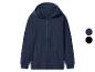 Donkerblauwe hoodie met rits en voorzakken
