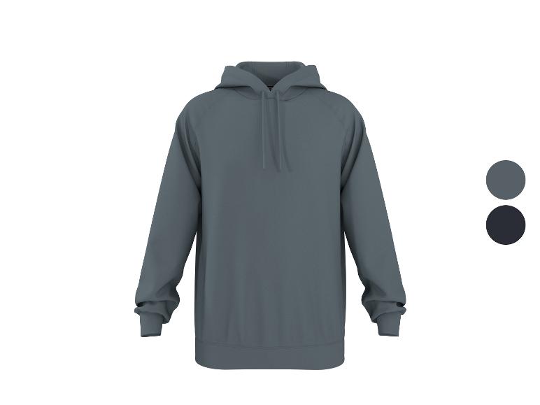 Donkergrijze hoodie met trekkoorden, op een witte achtergrond.