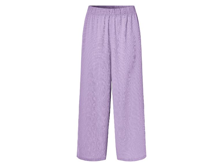 Lila wijde broek.