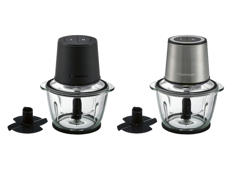 Twee SILVERCREST® Premium-Multizerkleinerer »SMZE 500 C2« hakmolens: zwart en roestvrij staal