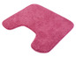 Een roze badmat met een U-vormige uitsparing.