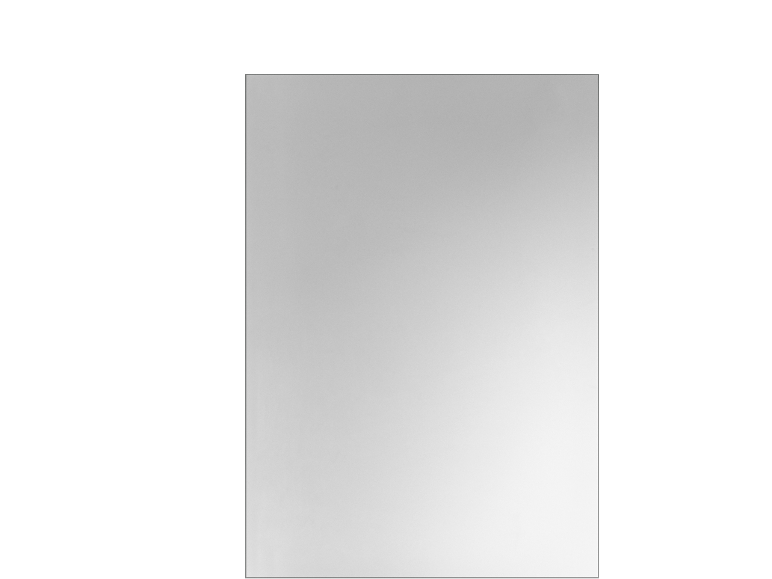 Rechthoekige spiegel met afmetingen van ongeveer 21 cm breedte en 30 cm hoogte.