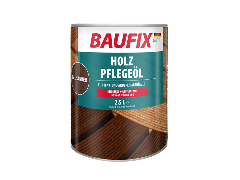 Baufix houtverzorgingsolie voor teak en hardhout in de kleur palissander.