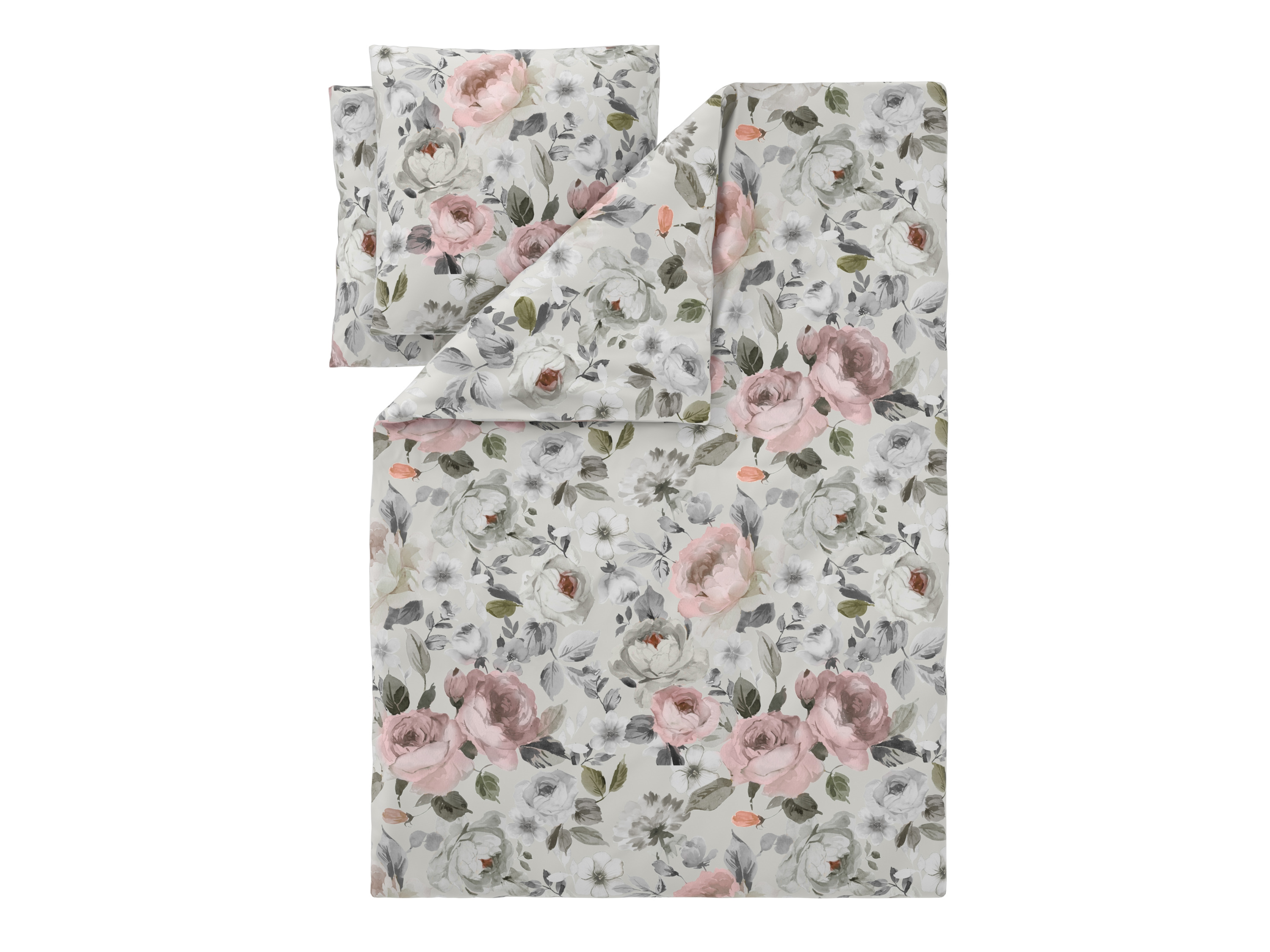 LIVARNO Renforcé dekbedovertrek 240 x 220 cm (wit/beige/groen)