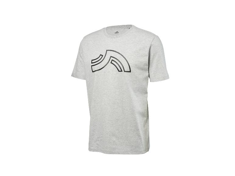 Grijs Crivit heren T-shirt met zwart grafisch logo op de borst