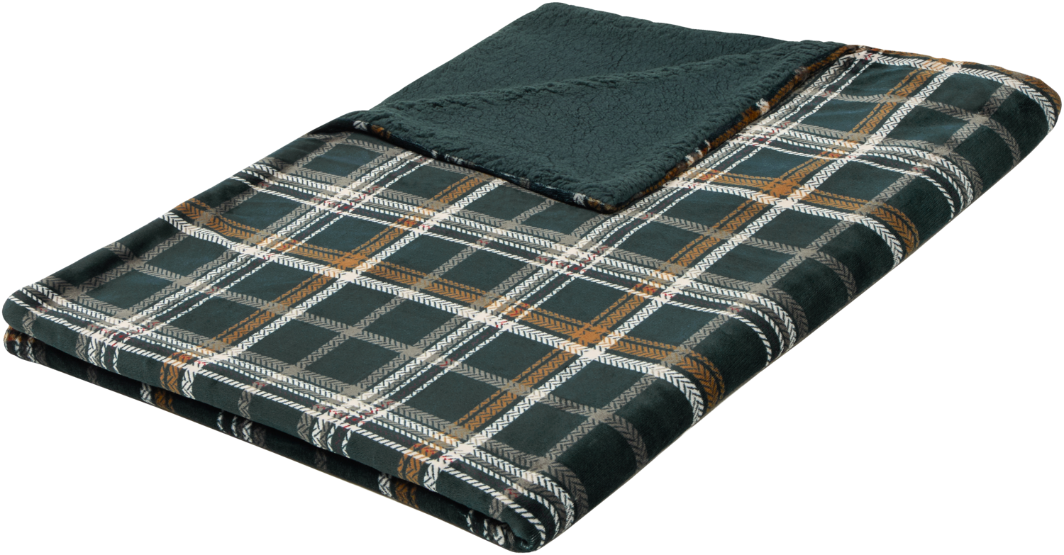 LIVARNO Plaid, 140 x 180 cm (Groen/geruit)