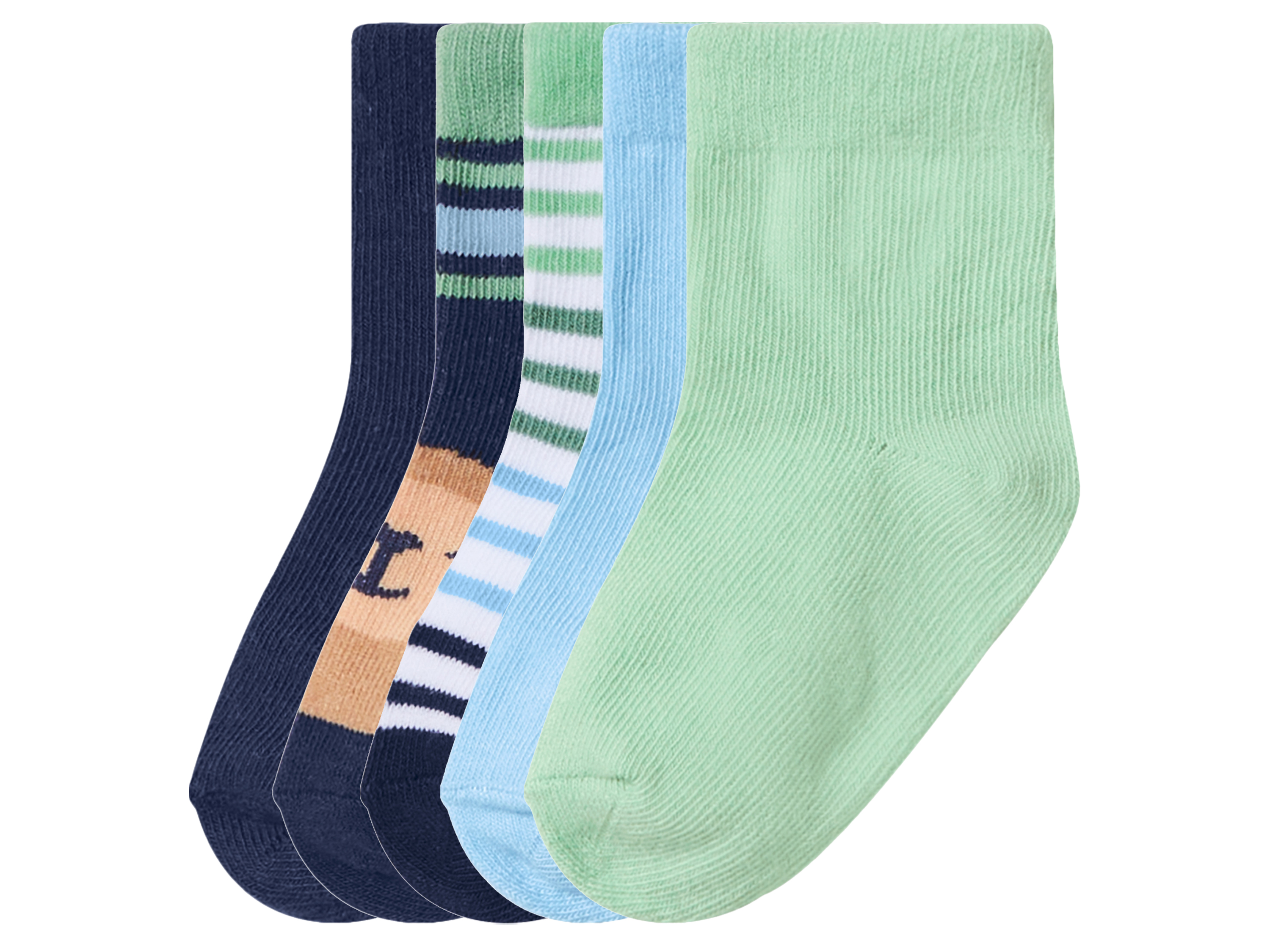 lupilu 5 Paar baby sokken (Donkerblauw/groen, 19/22)