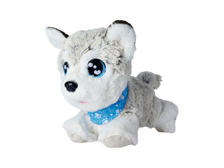 Pluche husky puppy met halsband.