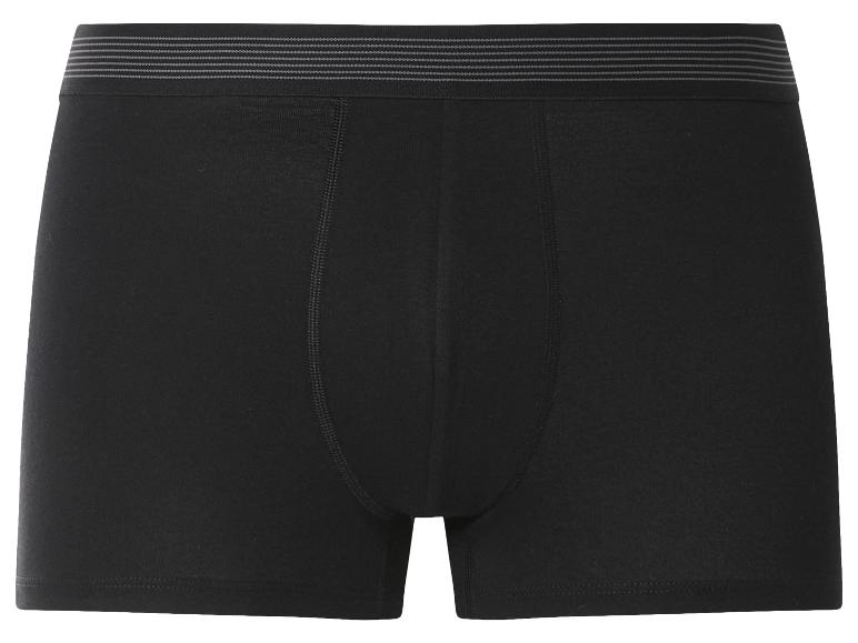 Zwarte boxershort met grijs gestreepte elastische tailleband.