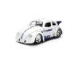 Witte speelgoedauto met blauwe R2-D2-geïnspireerde details en een rebellenalliantie-symbool.