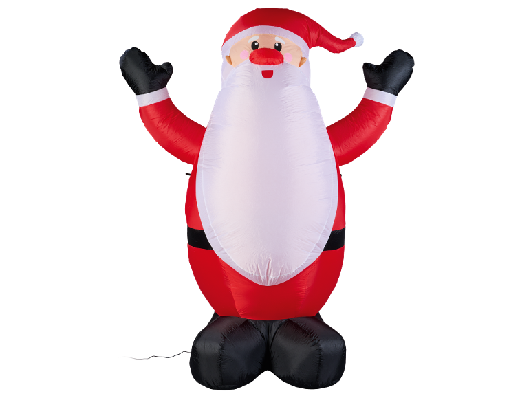Opblaasbare kerstman in rood pak met witte baard