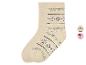 Twee paar crèmekleurige sokken met een geometrisch patroon