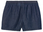 Een paar blauwe spijkerbroek shorts.
