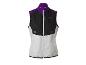 Zwart, paars en wit mouwloos sportvest met rits.