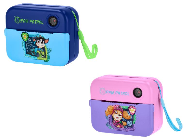 Twee instant camera's voor kinderen, één blauw met een jongenspuppy, één roze met een meisjespuppy.